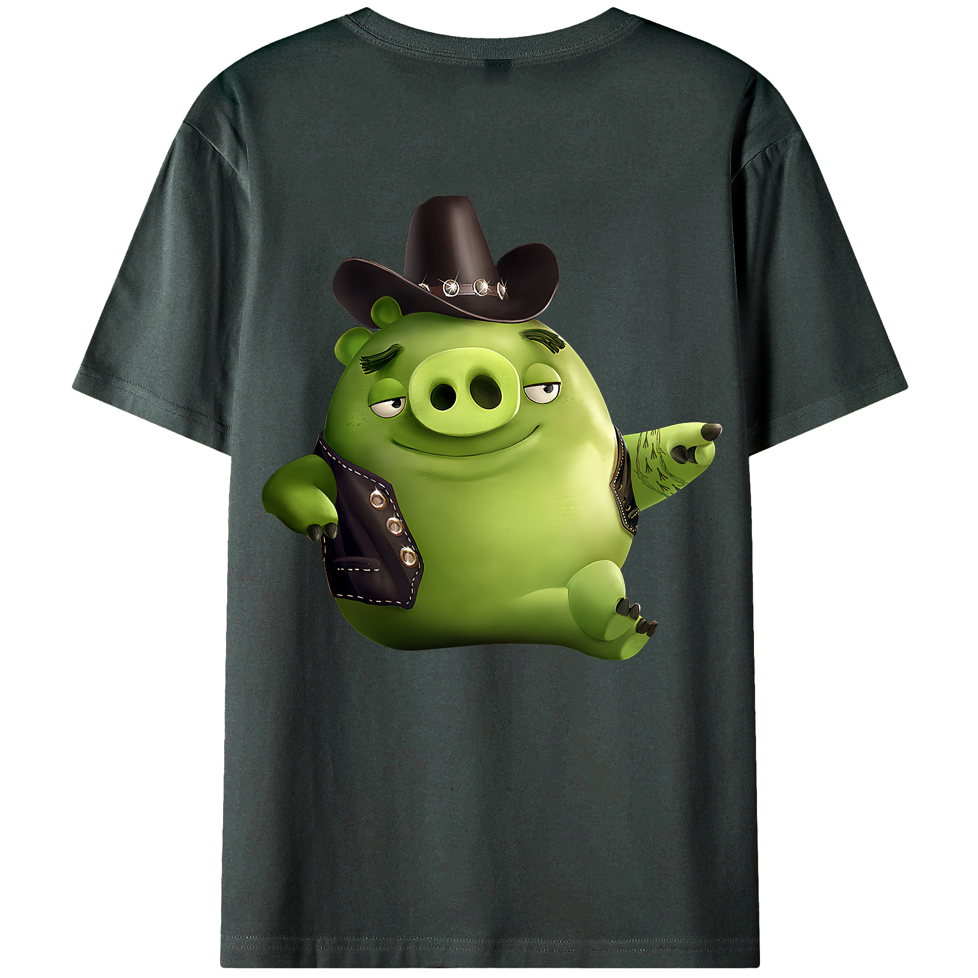 （画像用） Angry Birds アングリーバード 綿100％ メンズ半袖Tシャツ（バックプリント） 通気性
